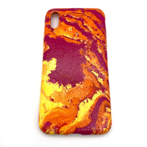 Hydro Dipped Phone Cases in Red Orange and Yellow - iPhone X and XS
