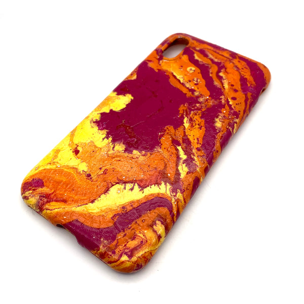Hydro Dipped Phone Cases in Red Orange and Yellow - iPhone X and XS