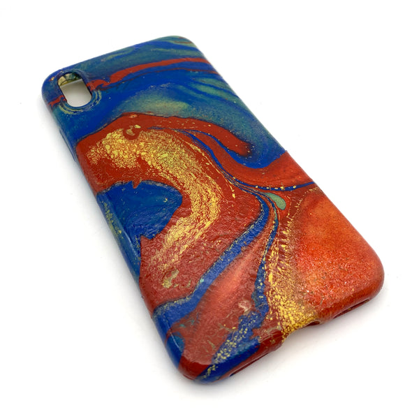 Hydro Dipped Phone Cases in Blue Red and Yellow - iPhone X and XS