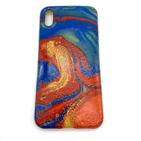 Hydro Dipped Phone Cases in Blue Red and Yellow - iPhone X and XS