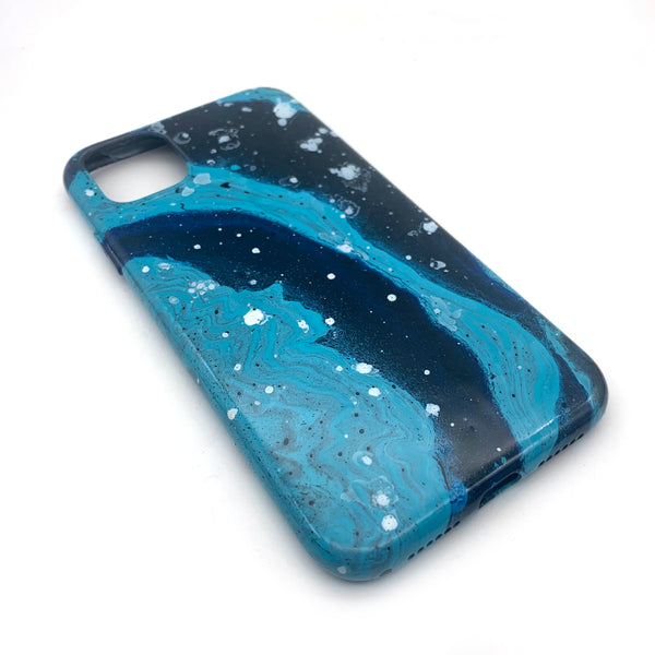 Hydro Dipped Phone Cases in Blue Black and White - iPhone 11