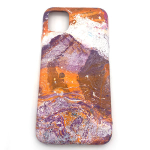 Hydro Dipped Phone Cases in Orange White and Purple   - iPhone 11