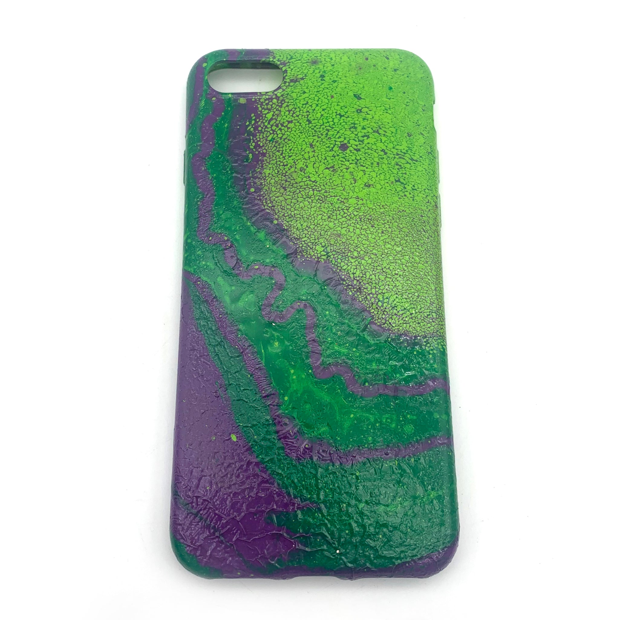 Hydro Dipped Phone Cases in Green Purple and Lime - iPhone 7, iPhone 8, iPhone SE (2020)