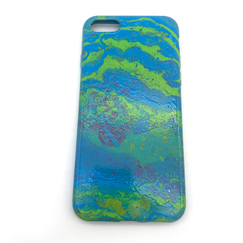 Hydro Dipped Phone Cases in Blue and Green Lime- iPhone 7, iPhone 8, iPhone SE (2020)