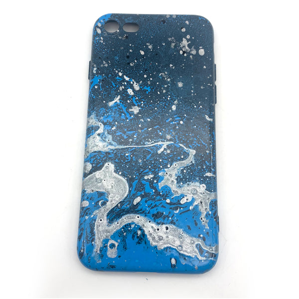 Hydro Dipped Phone Cases in Blue Silver Black and White - iPhone 7, iPhone 8, iPhone SE (2020)