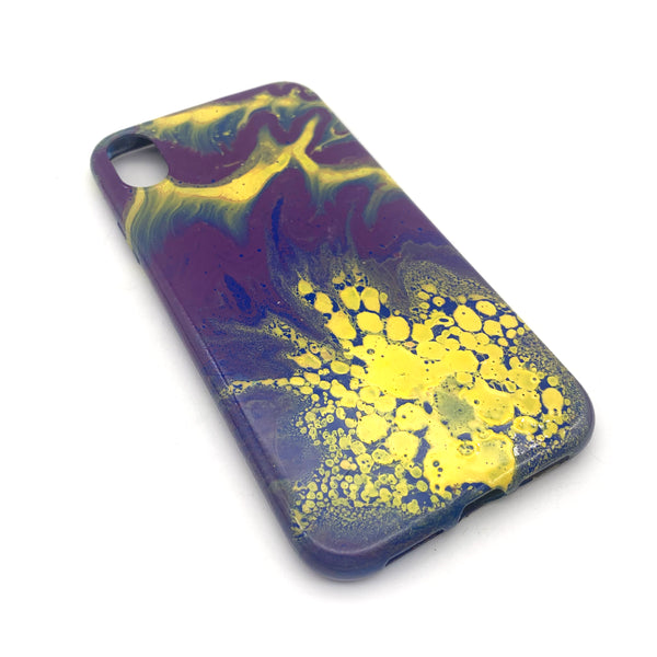 Hydro Dipped Phone Cases in Purple Blue and Yellow - iPhone XR