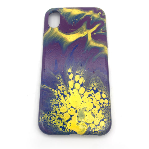 Hydro Dipped Phone Cases in Purple Blue and Yellow - iPhone XR