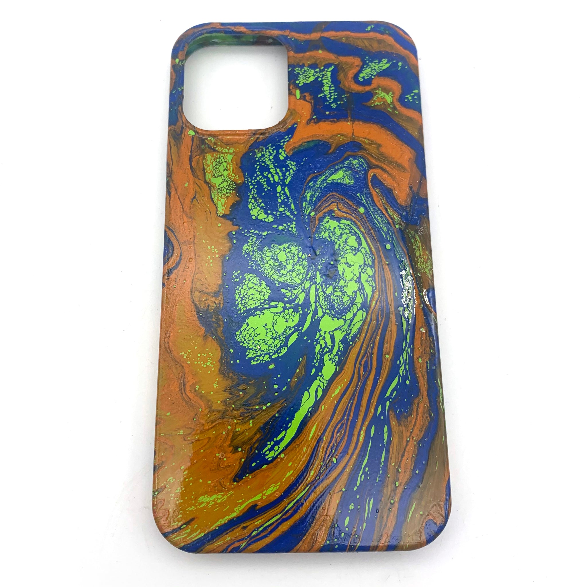 Hydro Dipped Phone Cases in Orange Blue Green - iPhone 12 and 12 Pro