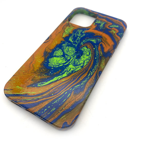 Hydro Dipped Phone Cases in Orange Blue Green - iPhone 12 and 12 Pro