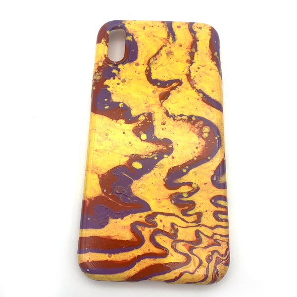 Hydro Dipped Phone Cases in Yellow Red and Purple - iPhone X and XS