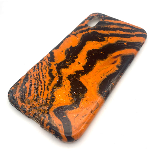 Hydro Dipped Phone Cases in Orange and Black - iPhone X and XS