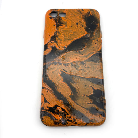 Hydro Dipped Phone Cases in Orange and Black - iPhone 7, iPhone 8, iPhone SE (2020)