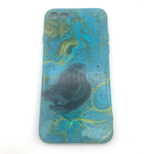 Hydro Dipped Phone Cases in Green Blue Yellow and Black - iPhone 7, iPhone 8, iPhone SE (2020)