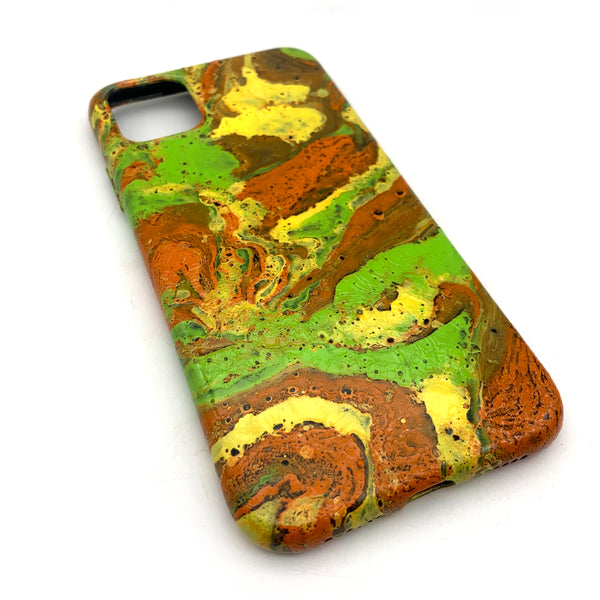Hydro Dipped Phone Cases in Orange Yellow and Lime Green  - iPhone 11