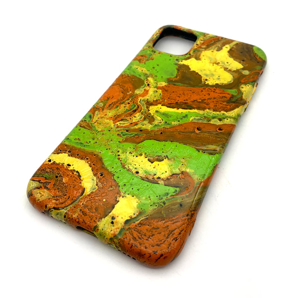 Hydro Dipped Phone Cases in Orange Yellow and Lime Green  - iPhone 11