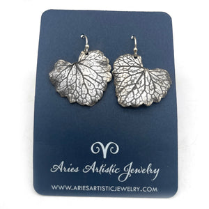 Pure Silver Strawberry Leaf Earrings