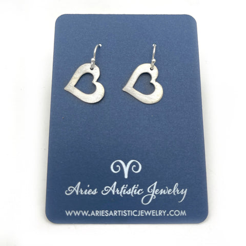 sterling silver fun flirty heart earrings heart jewelry designed by NJ artist