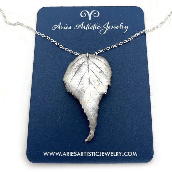 Pure Silver Leaf Necklace