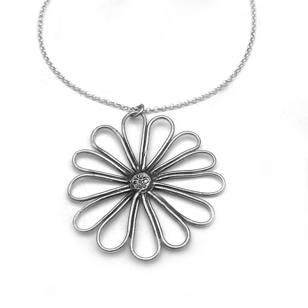 Large Whimsical  Flower Necklace Statement Piece