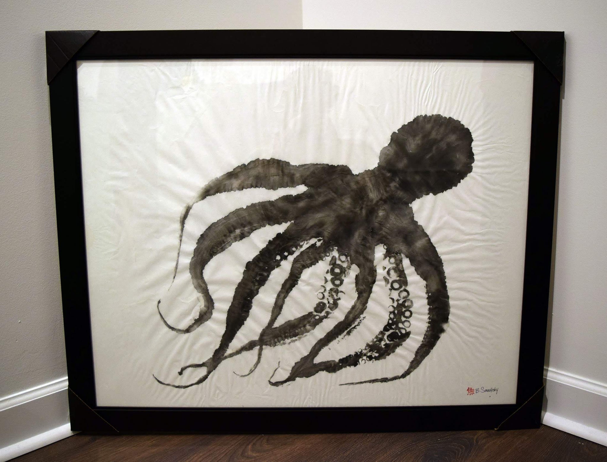 Traditional Gyotaku Octopus