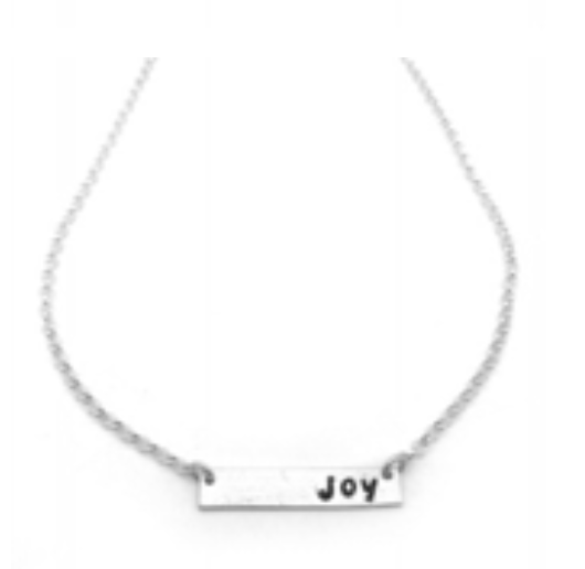 Joy bar necklace sterling silver jewelry by NJ artist