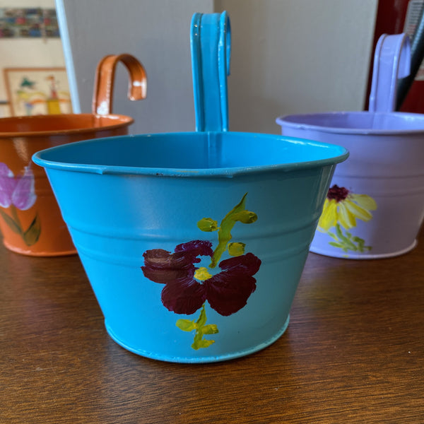 tiny hanging hand painted pails by Susan's Art of NJ