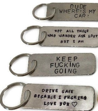 Hand-stamped Key Chains