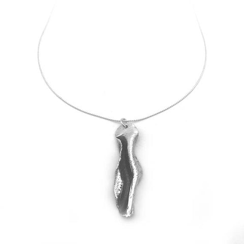 Tall Fold Form Necklace - Red Bank Artisan Collective jewelry art vintage recycled Necklace, Aries Artistic Jewelry