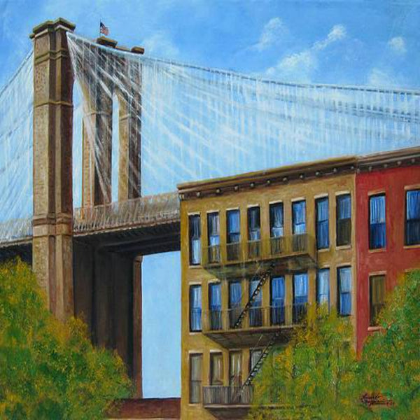 Brooklyn Bridge created by oil painter Leonardo Ruggieri