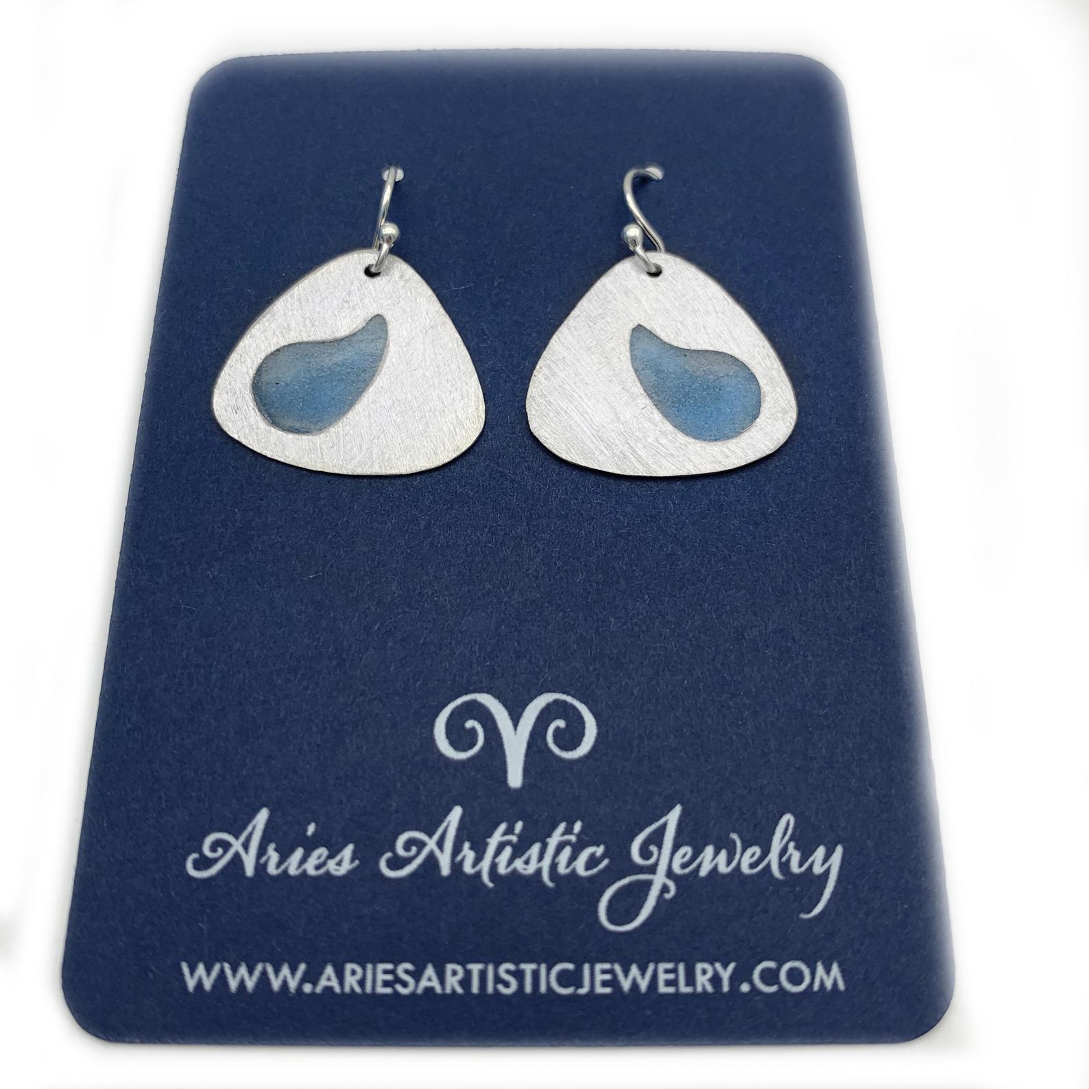 Sterling Silver Water Earrings Ocean Jewelry