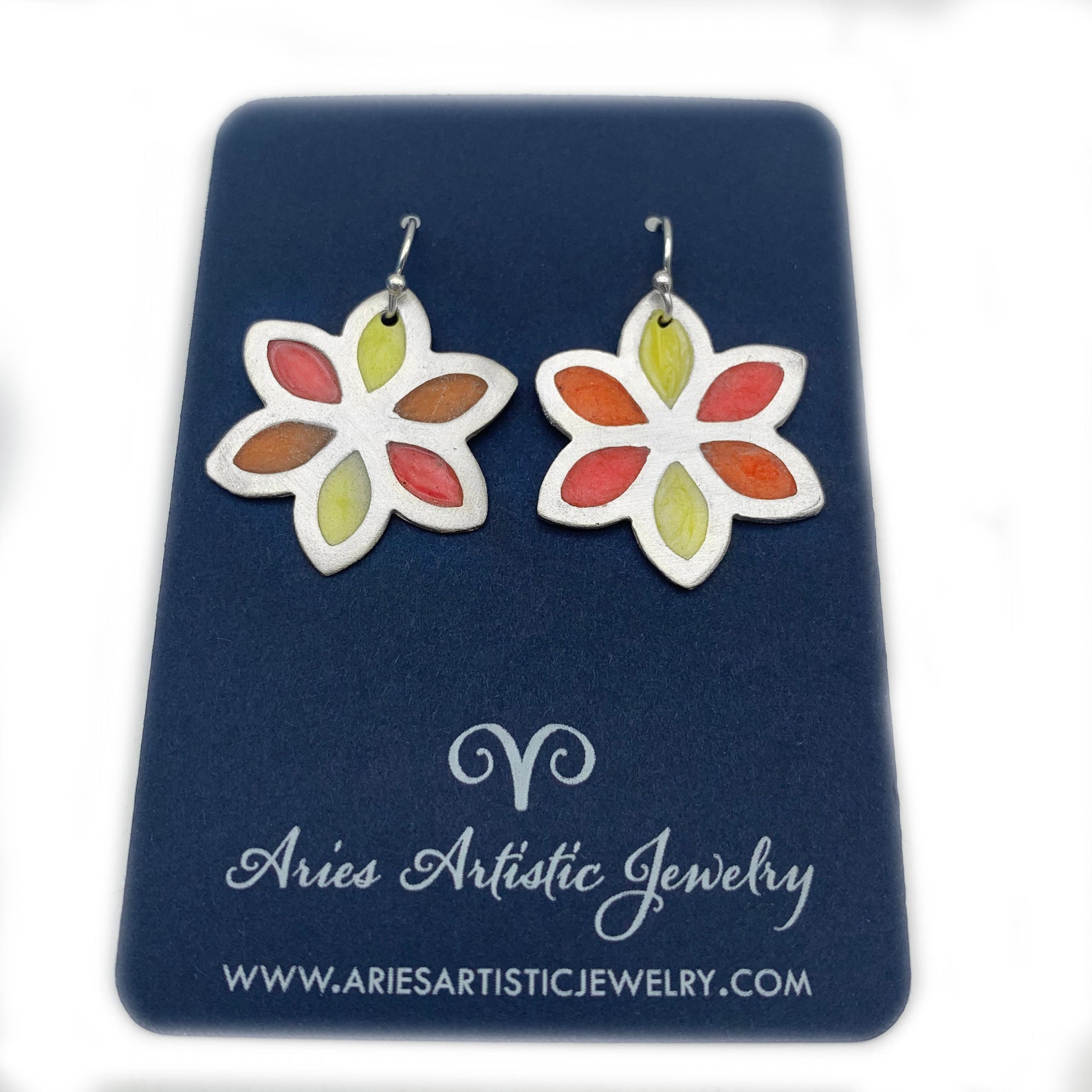 Colorful Sterling Silver Flower Earrings for Nature Lovers