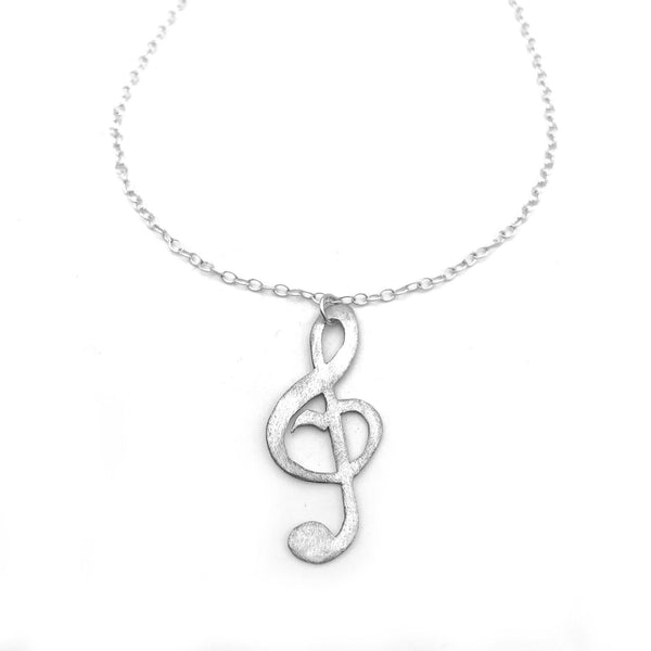 Sterling Silver Music Note Necklace Music Jewelry