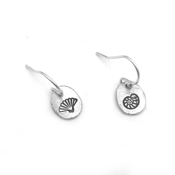 Sterling Silver Beach Earrings, Shell Earrings Ocean Jewelry