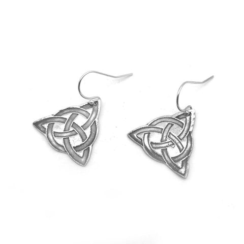 Silver Celtic Trinity Knot Earrings - Red Bank Artisan Collective jewelry art vintage recycled Earrings, Aries Artistic Jewelry