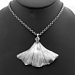 Silver Ginkgo Leaf Necklace Nature Jewelry