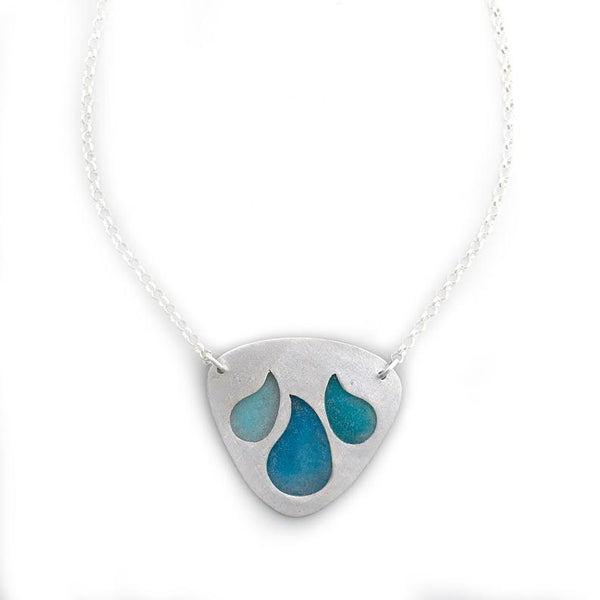 Sterling Silver Water Drop Necklace Ocean Jewelry