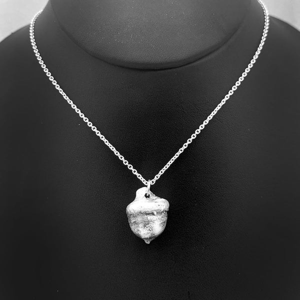 Tiny Fine Silver Acorn Necklace Winter Jewelry Nature Lover