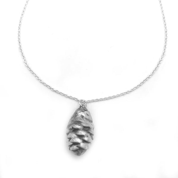 Fine Silver Pine Cone Necklace Winter Jewelry Nature Lover