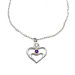 Mother & Child Heart Necklace Love Jewelry with CZ Amethyst and Diamond