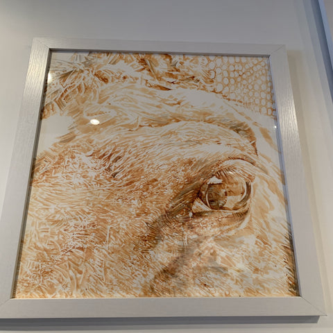 Horse (Ross) acrylic on paper framed by Asja Jung 