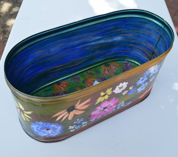 Hand-painted Metal Planters