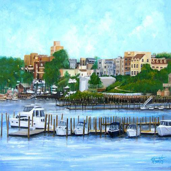 Red Bank from the Molly Pitcher Hotel oil painting by Leonardo Ruggieri